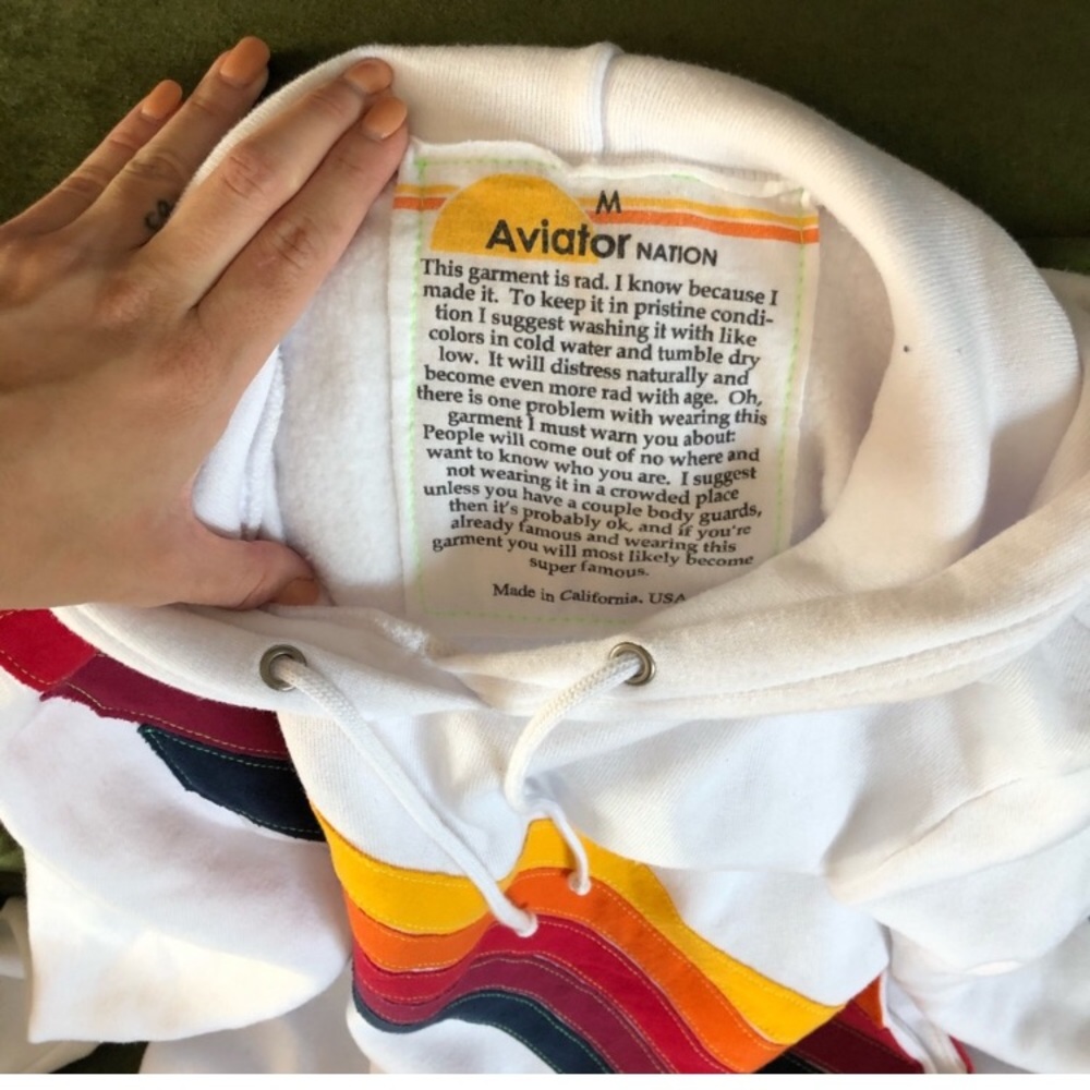 - Aviator Nation Cross stripe pull over hoodie - Picture 3 of 3